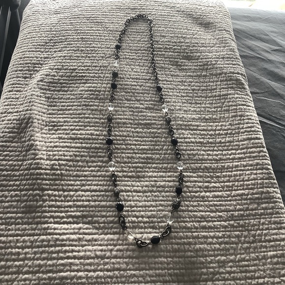 1928 necklace with black, clear, and silver coloured beads 38” - Picture 3 of 4